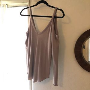 Chaser v neck key hole shoulder cut out sweater